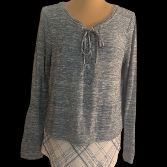 White House Black Market Gray Shirt/Sweatshirt Combo Size med - Picture 1 of 5